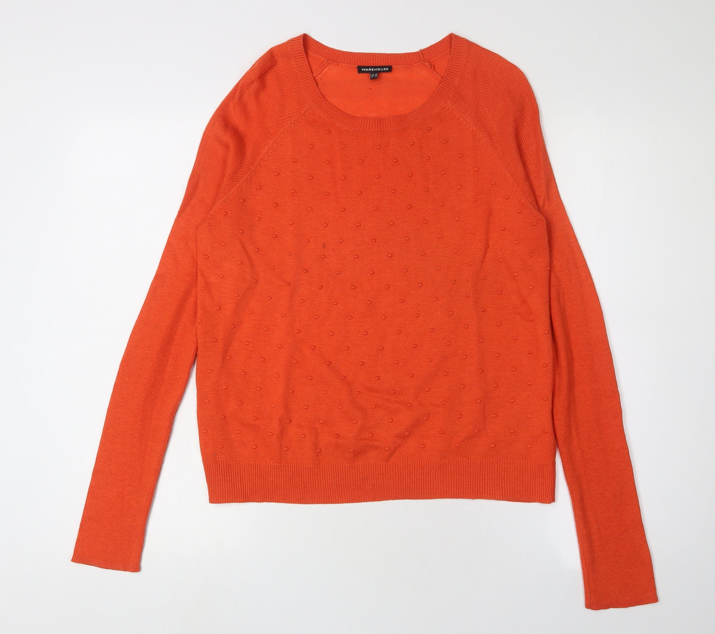 Warehouse Women's Orange Pullover Jumper UK 12