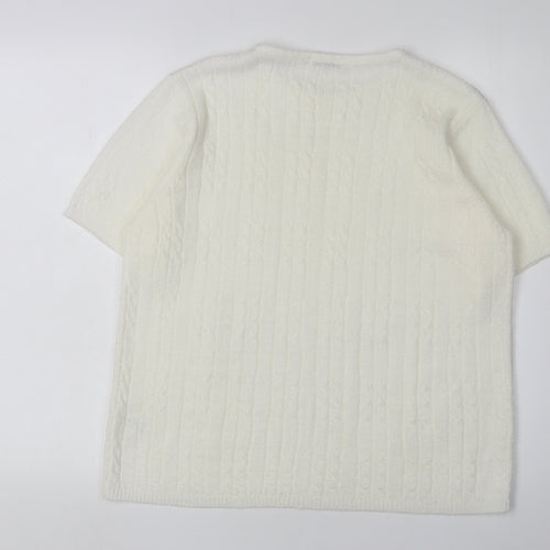 Berketex Women's White Cable Pullover Jumper Size 14