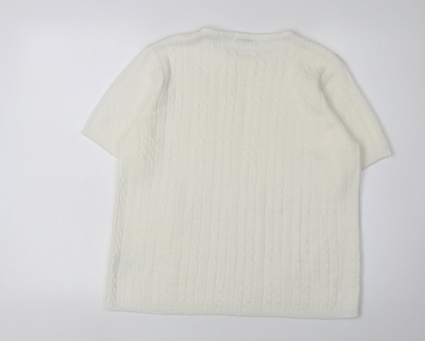 Berketex Women's White Cable Pullover Jumper Size 14