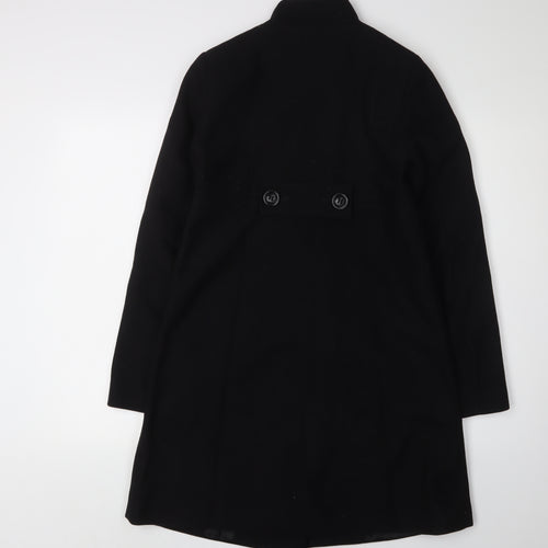 Benetton Women's Black Wool Overcoat - Size 10