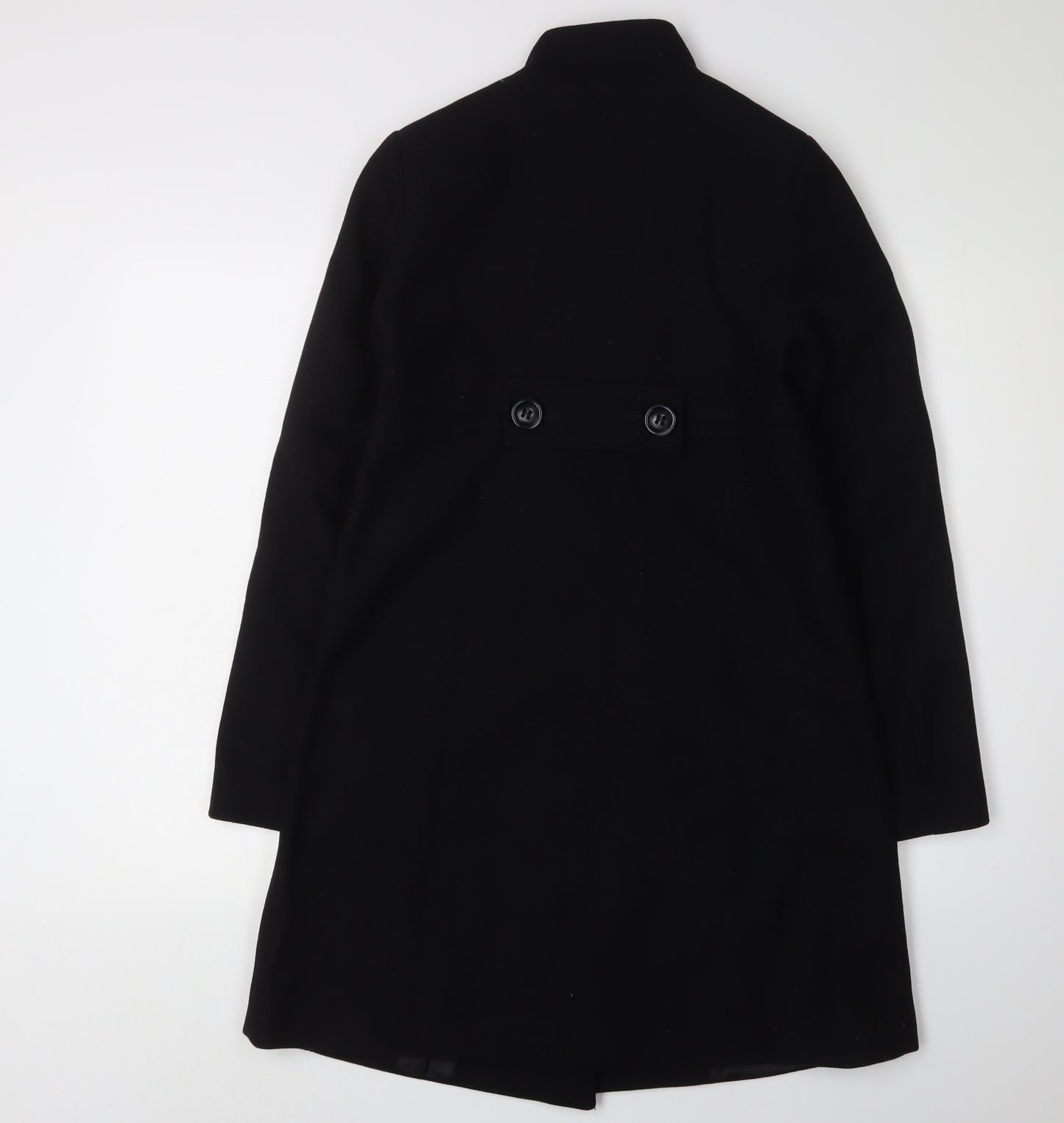 Benetton Women's Black Wool Overcoat - Size 10