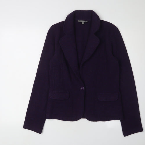 Laura Ashley Women's Purple Size 8 Wool Cardigan