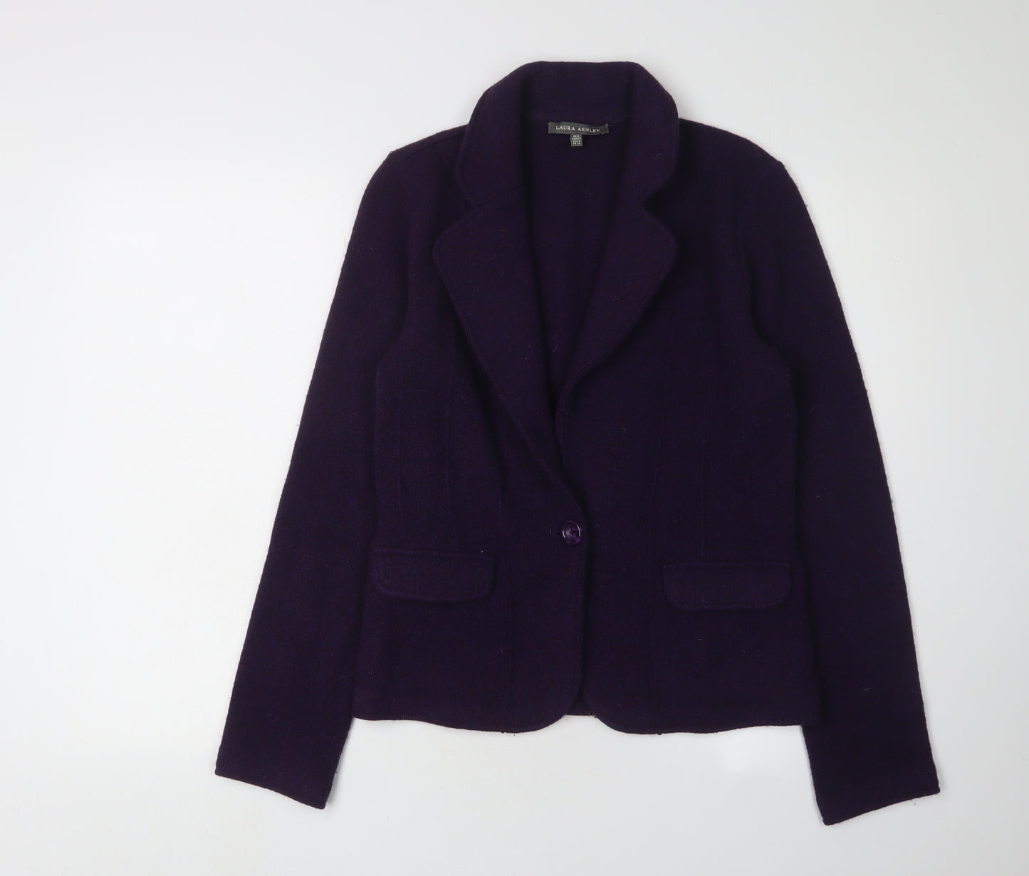 Laura Ashley Women's Purple Size 8 Wool Cardigan