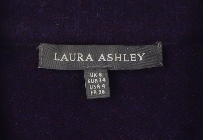 Laura Ashley Women's Purple Size 8 Wool Cardigan