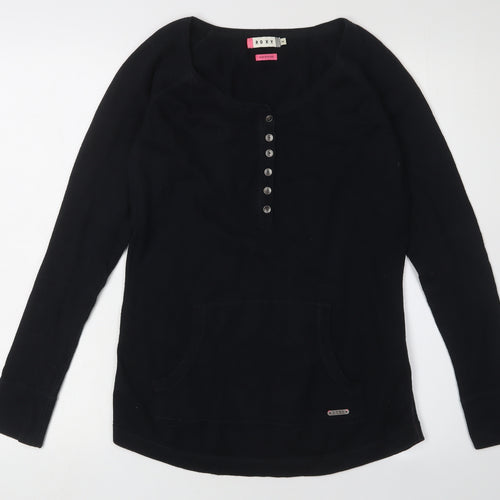 Roxy Women's Black Long Sleeve Knit Button-Up Top