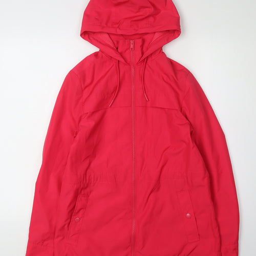 Marks and Spencer Women's Red Hooded Rain Coat Size 6