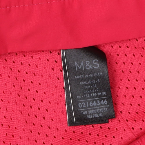 Marks and Spencer Women's Red Hooded Rain Coat Size 6
