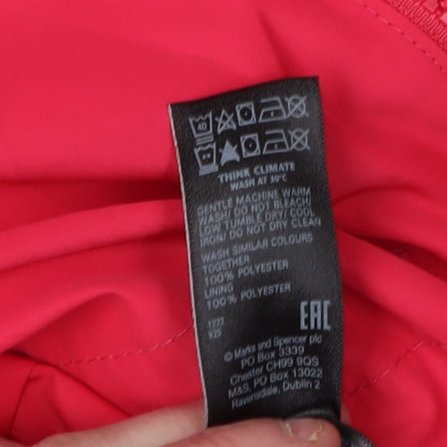 Marks and Spencer Women's Red Hooded Rain Coat Size 6