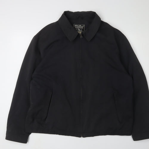 Eddie Bauer Men's Black Windbreaker Jacket L