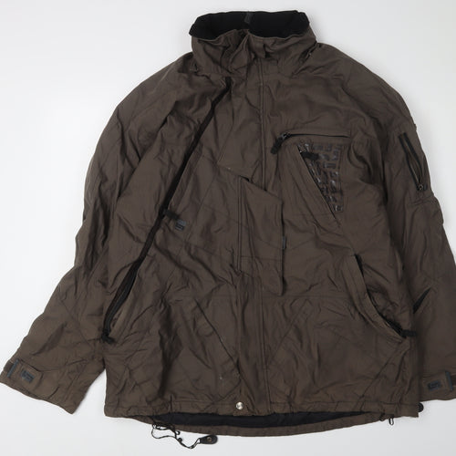 SMS Men's Brown Parka Jacket - L, Zip, Pockets, Casual Wear