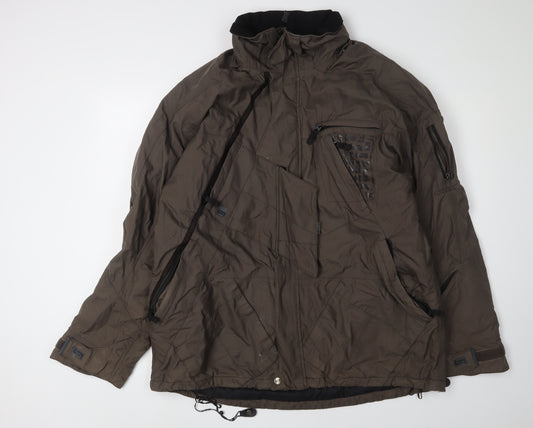 SMS Men's Brown Parka Jacket - L, Zip, Pockets, Casual Wear