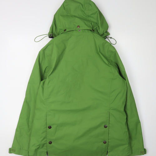 Joules Women's Green Rain Coat Jacket Size 12 - Stylish & Functional