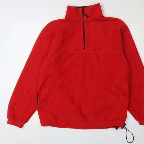 Prospirit Men's Red Fleece 1/2 Zip Sweatshirt M