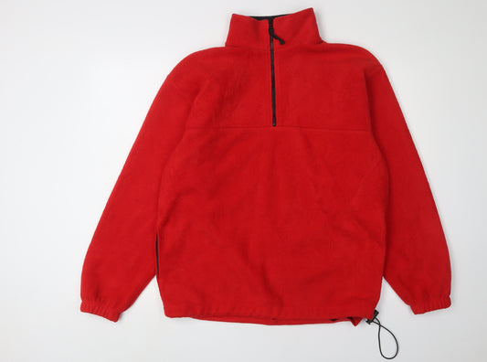 Prospirit Men's Red Fleece 1/2 Zip Sweatshirt M