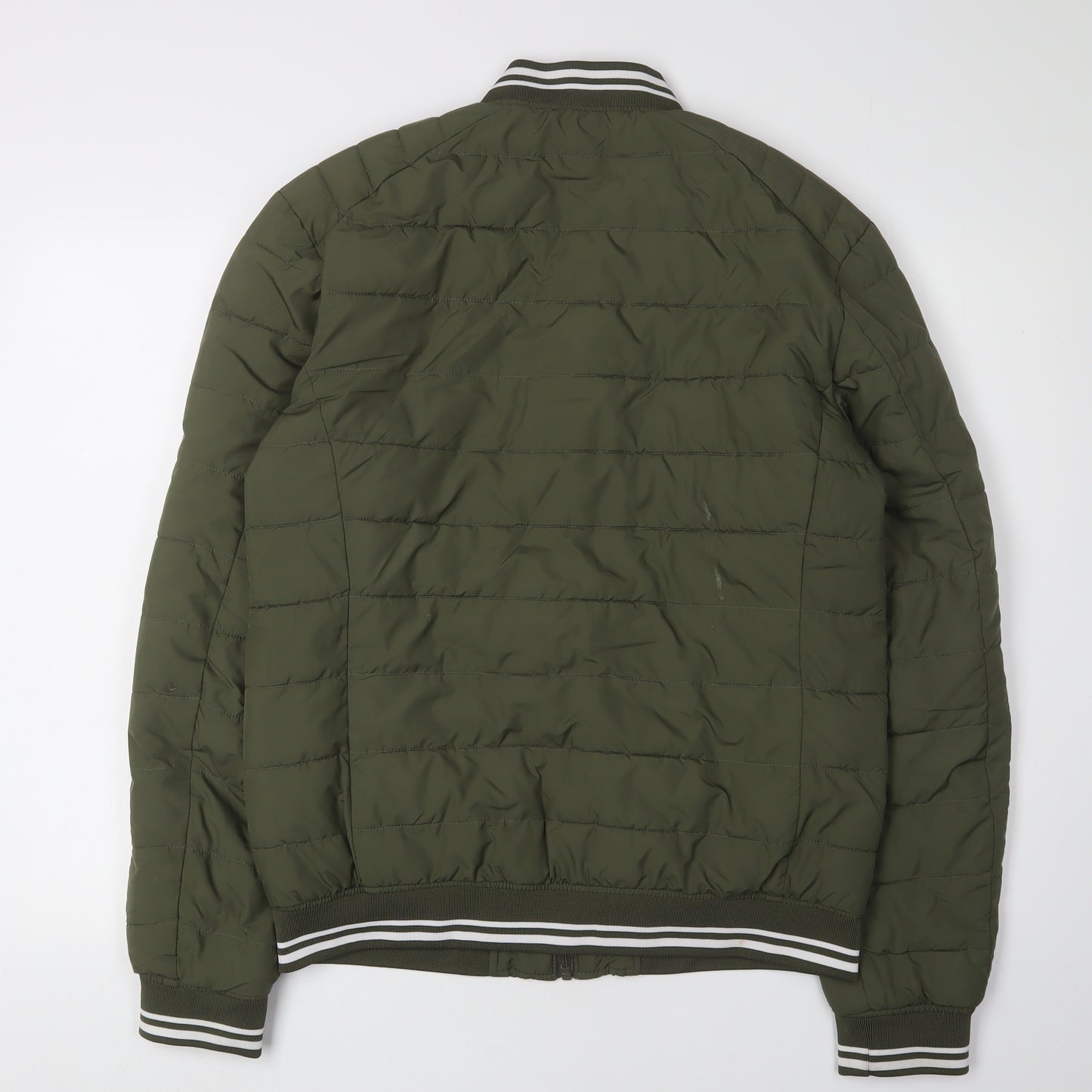 Next Men's Green Bomber Jacket, M, Polyester, Casual