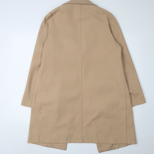 New Look Women's Beige Long Overcoat - Size 10