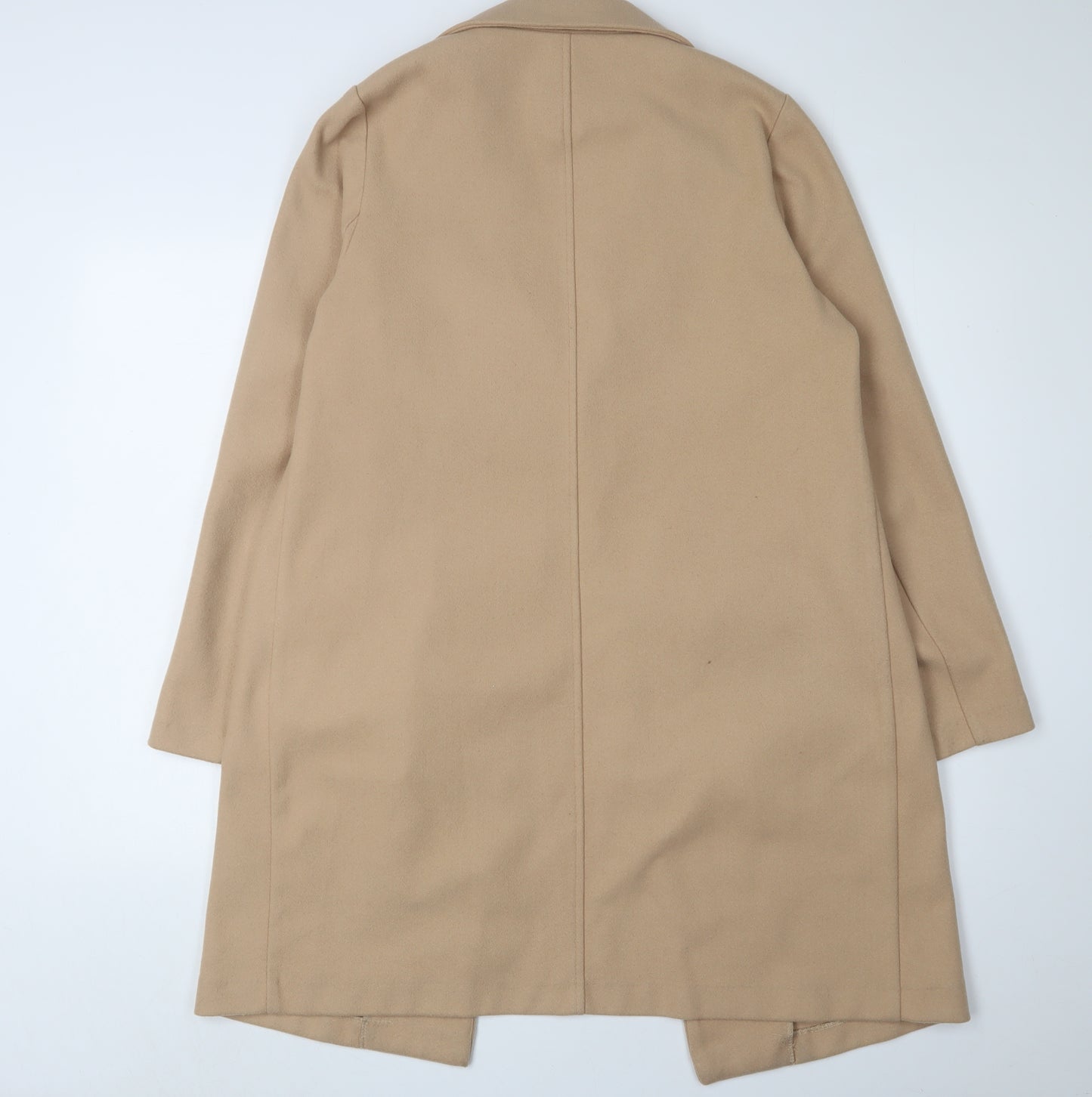 New Look Women's Beige Long Overcoat - Size 10