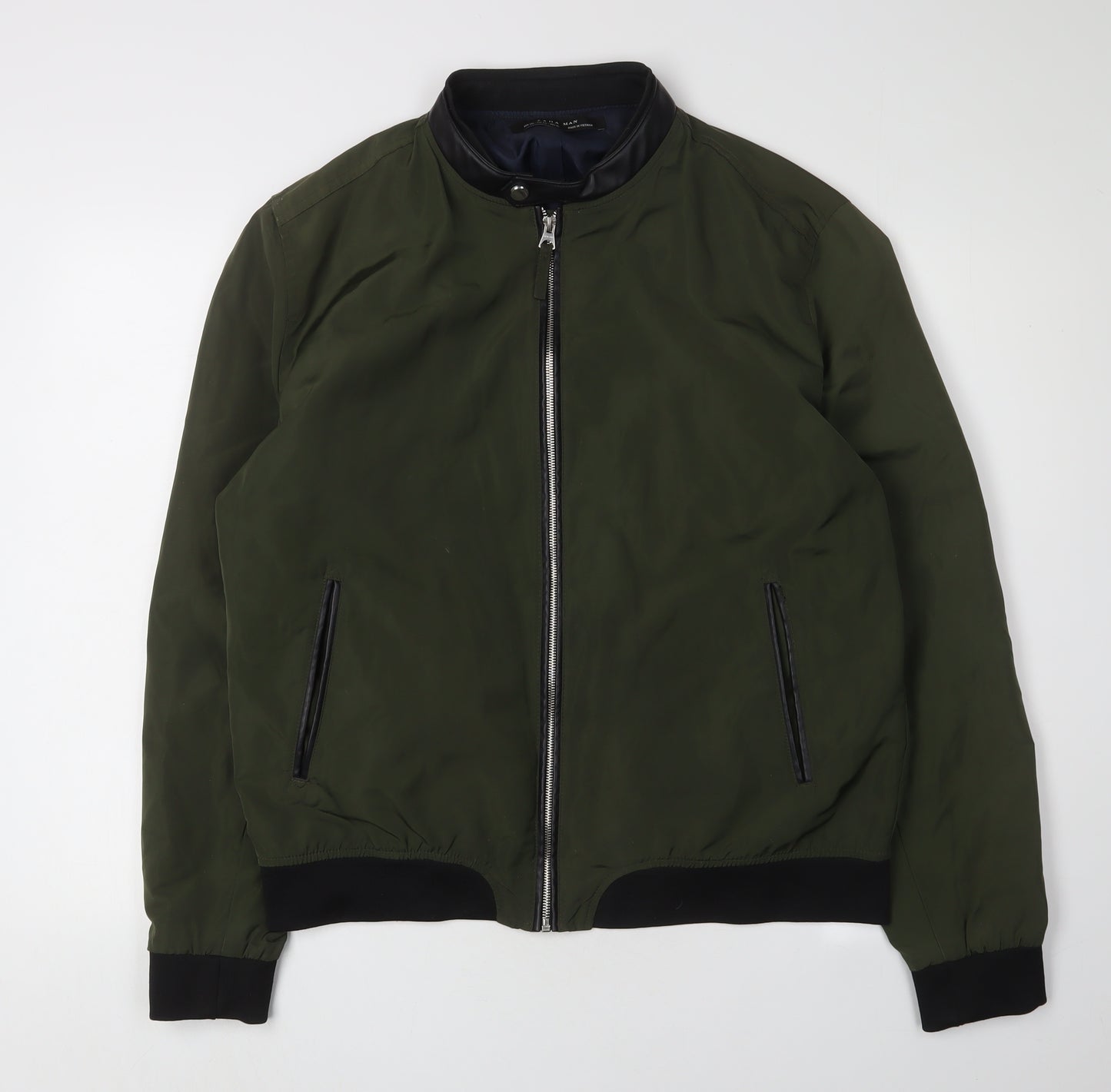 Zara Man Green Bomber Jacket - Men's 2XL