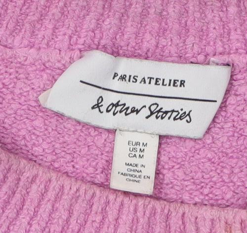 & Other Stories Women's Pink Crew Neck M Jumper