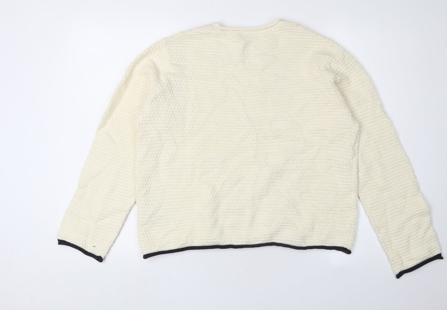 Marks and Spencer Women's Ivory Medium Waffle-Knit Jumper