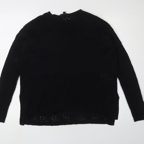 Topshop Women's Black Knit Pullover Jumper, Size 8