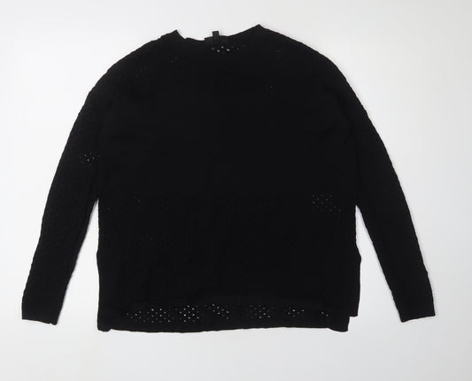 Topshop Women's Black Knit Pullover Jumper, Size 8