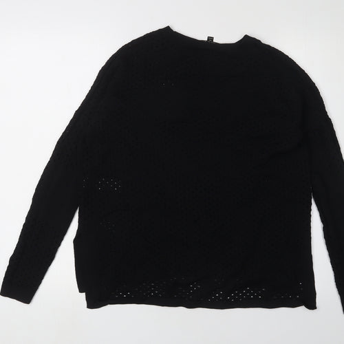 Topshop Women's Black Knit Pullover Jumper, Size 8