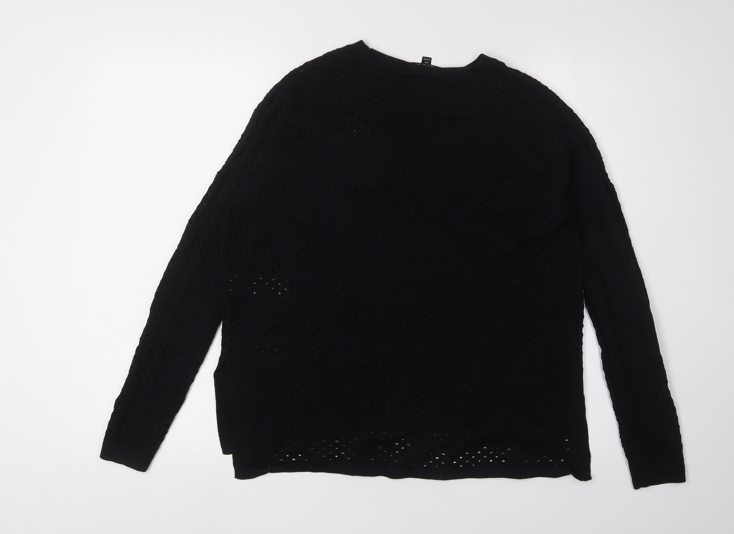 Topshop Women's Black Knit Pullover Jumper, Size 8