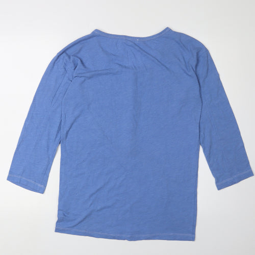 Gap Men's Blue Henley T-Shirt 3/4 Sleeve L