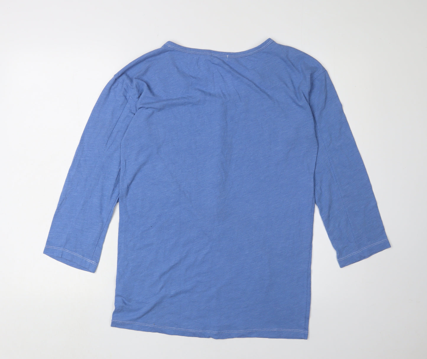 Gap Men's Blue Henley T-Shirt 3/4 Sleeve L