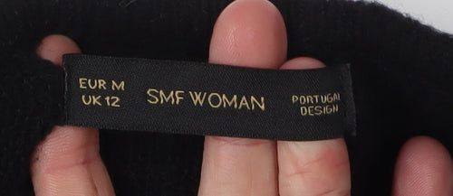 SMF Woman Black Cardigan, M, Women, Regular Fit