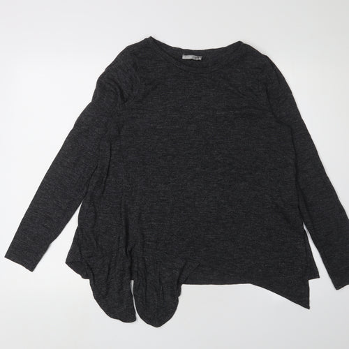 Zara Women's Black Long Sleeve T-Shirt - Size L