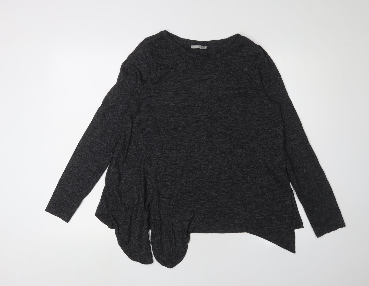 Zara Women's Black Long Sleeve T-Shirt - Size L