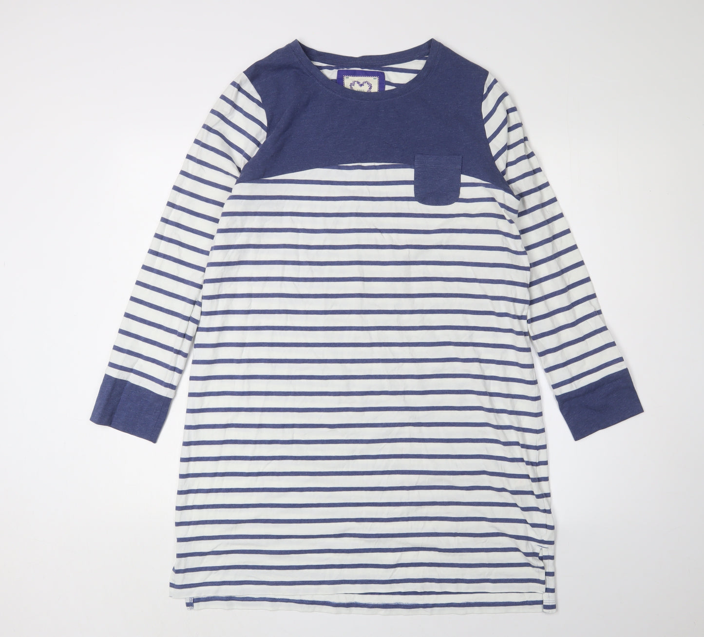 Marks and Spencer Women's Blue Striped T-Shirt Dress Size 12