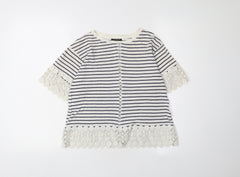 Topshop Women's Multicoloured Striped Top Size 10