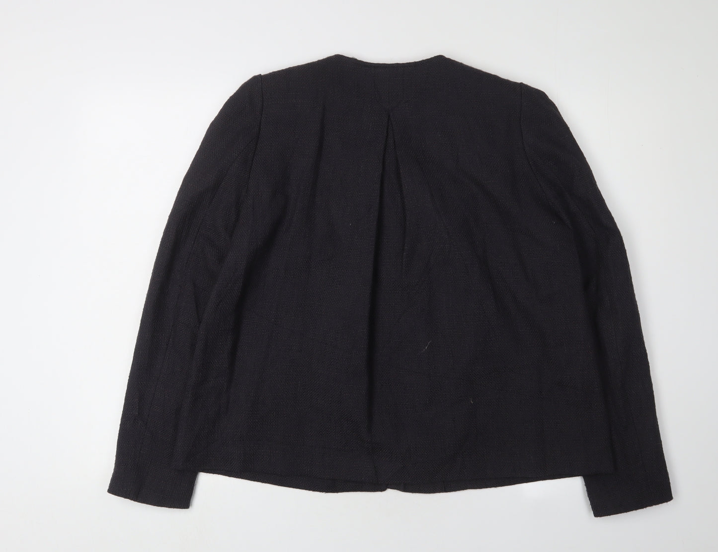 H&M Women's Black Jacket Size 12 with Zip Accents