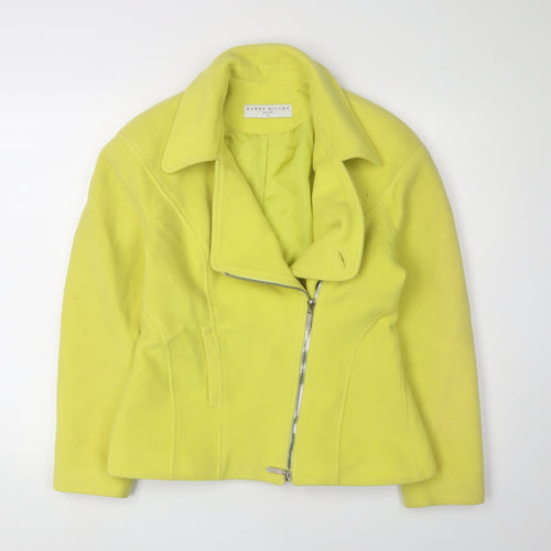 Karen Millen Women's Yellow Motorcycle Jacket Size 14