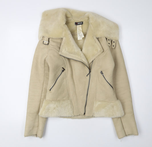 Morgan Women's Beige Biker Jacket Size 12