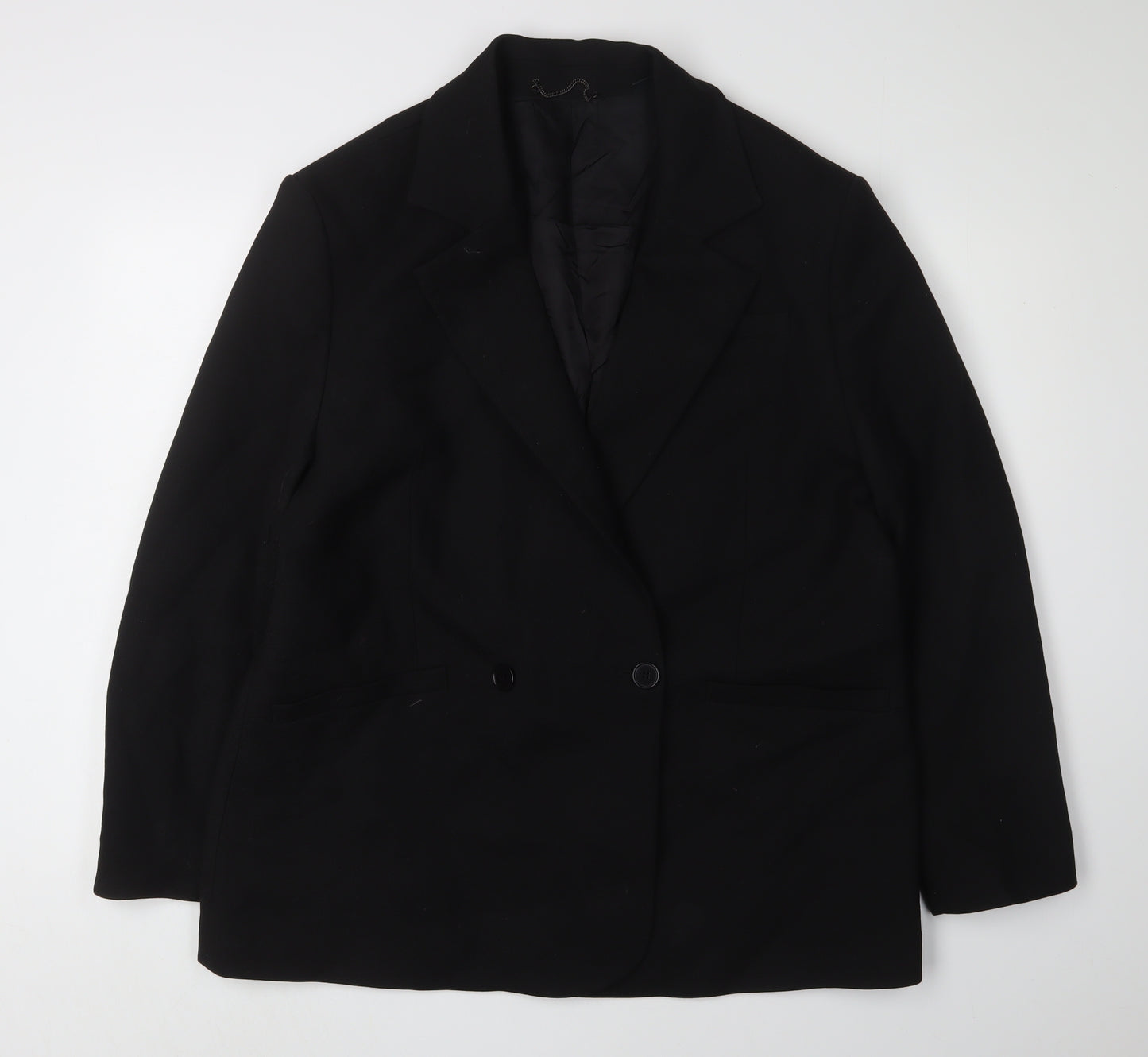 AllSaints Men's Black Double-Breasted Blazer, Size L