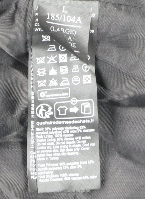 AllSaints Men's Black Double-Breasted Blazer, Size L