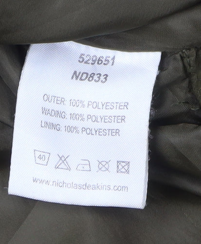 Nicholas Deakins Men's Green Quilted Jacket, Medium