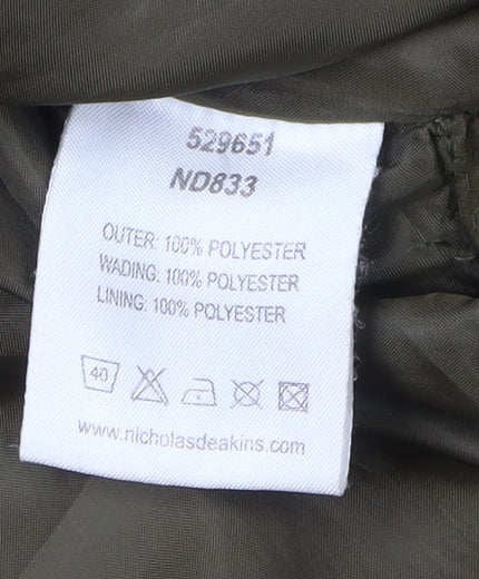 Nicholas Deakins Men's Green Quilted Jacket, Medium
