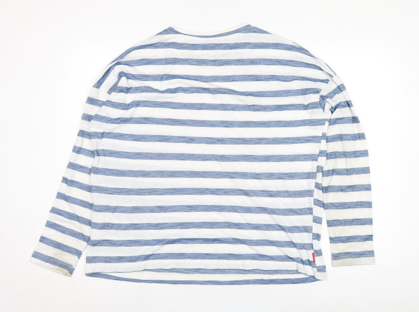 Craghoppers Unisex White Blue Striped Long Sleeve T-Shirt