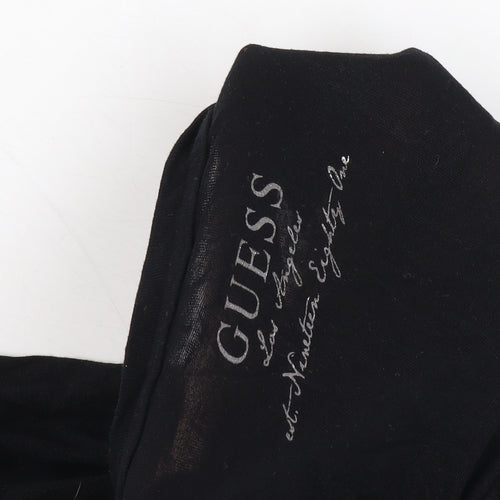 Guess Women's Black XL Embroidered Long Sleeve T-Shirt