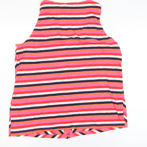 M&Co Women's Pink Striped Button-Up Tunic Size 14