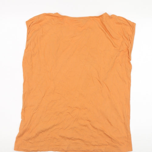 French Connection Women's Orange Sequin T-Shirt M