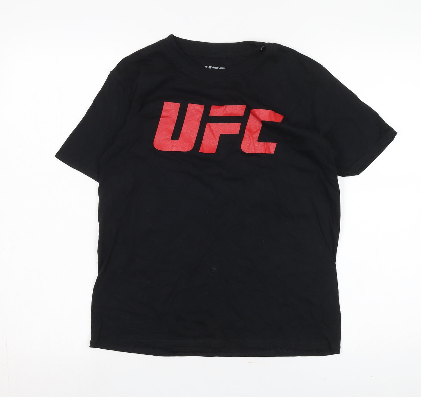 UFC Boys Black T-Shirt, Size 12-13 Years, Logo Accent