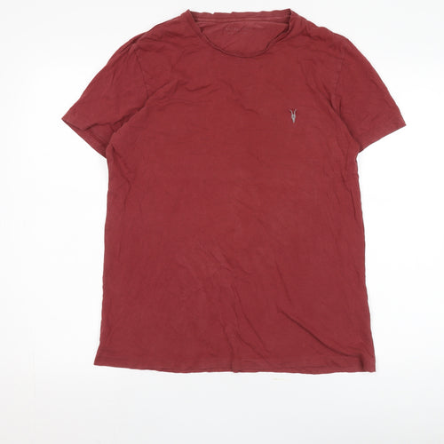 AllSaints Men's Red Cotton T-Shirt M