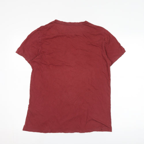 AllSaints Men's Red Cotton T-Shirt M