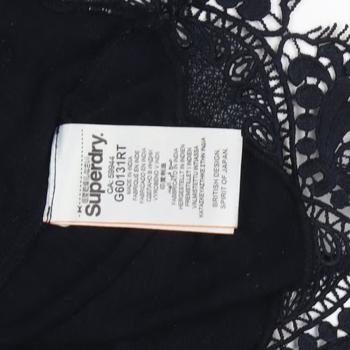 Superdry Women's Black Lace Tank Top - Size M